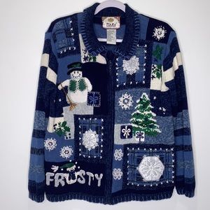 Y2K Tiara International Christmas Sweater/Cardigan Size S